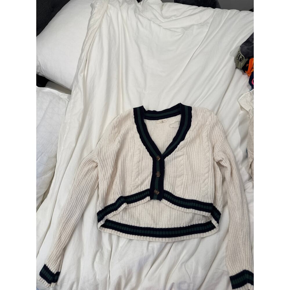 PacSun button down white long sleeve cardigan la hearts
